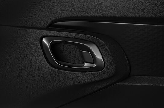 Black door handle with satin finish
