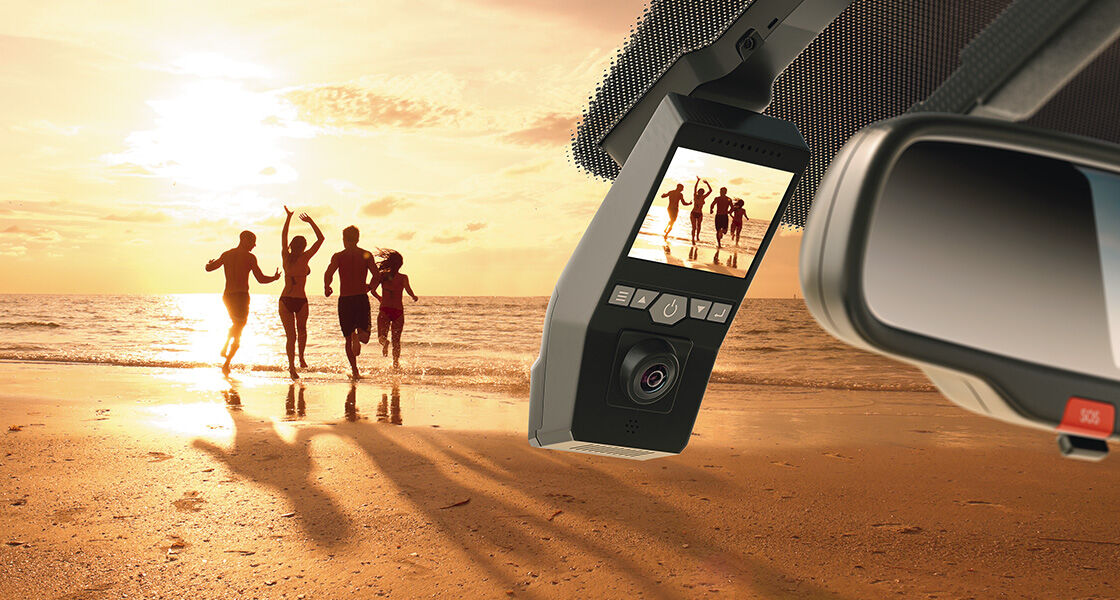 Dashcam with dual camera