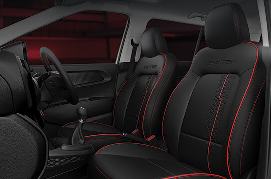 Black interiors with red accents & stitching